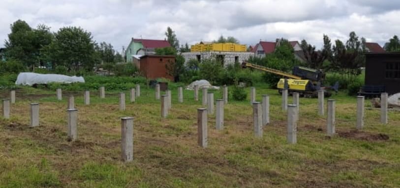Фундамент на забивных ЖБ сваях