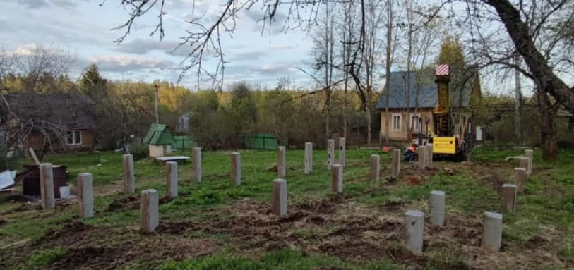 Фундамент на забивных ЖБ сваях