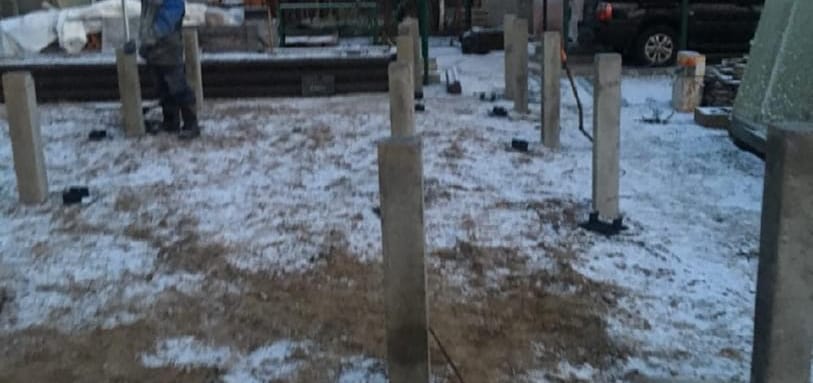Фундамент на забивных ЖБ сваях